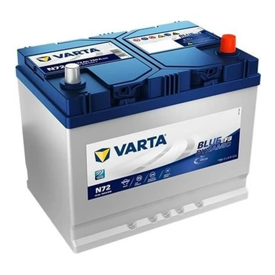 Varta Blue Dynamic N72 Start-Stop 12 Volt 72 Ah 760 CCA Akü